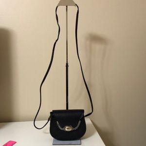 Black pebble leather shoulder/cross body bag